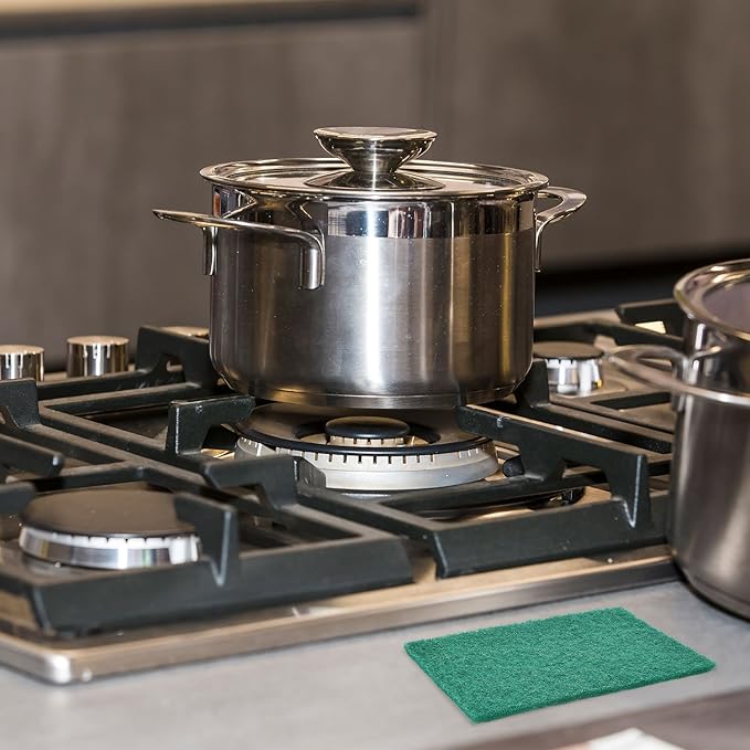 Jetec Scrub Pads Scouring Pads Sponge Dish Scrubber Scouring Cleaning Non Scratch for Kitchen Dishes Cleaning(Green,200 Pieces)