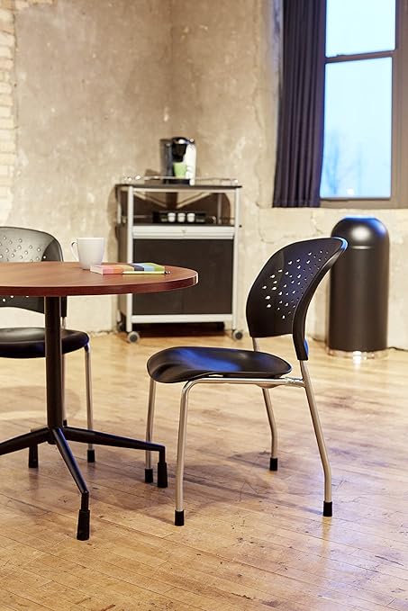 Safco Open Top Dome Trash Can, 15 Gallon Stainless Steel Garbage Can for Indoor Use, Hands Free, Black