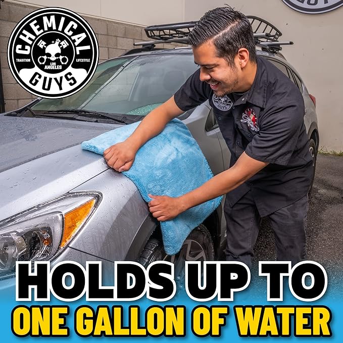 Chemical Guys Woolly Mammoth Large, Super Absorbent and Soft Microfiber Towels for Cars, Blue (36 x 25 inches) 2-Pack