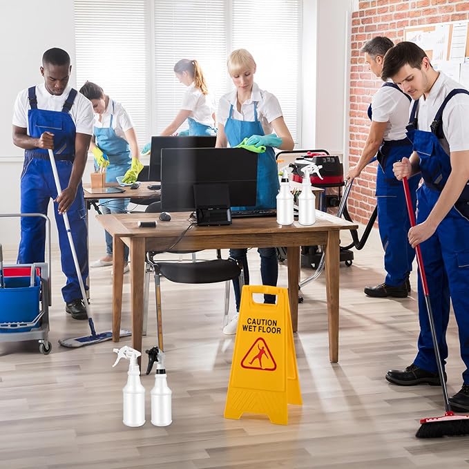 Eccliy 12 Pcs 16 Oz Plastic Spray Bottle, Adjustable Empty Reusable Sprayer for Cleaning, Planting, Water, Bathroom and Kitchen, BBQ, Commercial and Residential(Black, White,Original)