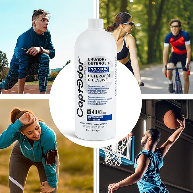 Captodor Premium Laundry Detergent, – Nordic Breeze Scent, Ultra-Concentrated Formula, Eliminates Tough Odors and Dirt, Phosphate-Free, Biodegradable (1L (33.8 fl oz))