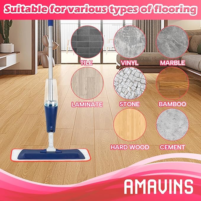 3 Pack Microfiber Cleaning Pads with All Bona Mop, Reusable Microfiber Mop Pads for 18 Inch Mop, Hardwood Floor Replacement Cleaning Mop Pads, Machine Washes