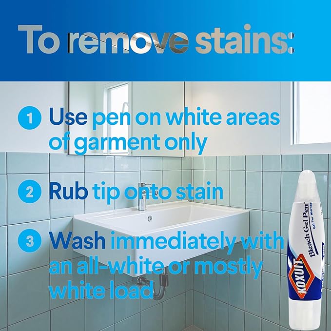 Bleach Pen,Bleach Pen for Clothing,bleach gel Pen,Stain Remover Pen, Mold Stain Remover Gel Cleaner, Clothing bleached DIY design, Travel Accessories, Lnstantly Remove Stains(Milky white) 1PCS.