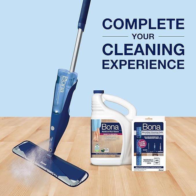 Bona Hardwood Floor Cleaner Refill - 96 fl oz - Unscented - Refill Spray Mops and Spray Bottles - Residue-Free Floor Cleaning Solution for Wood Floors