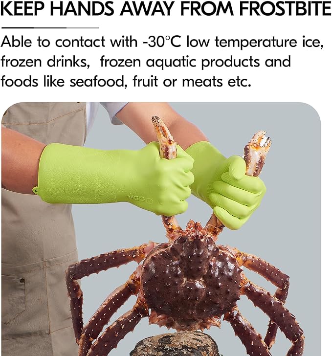 Vgo... Food Handling Gloves,Food Grade TPE,5X Durable for Meat Packing,Commercial Kitchens,Baking(TP1117)