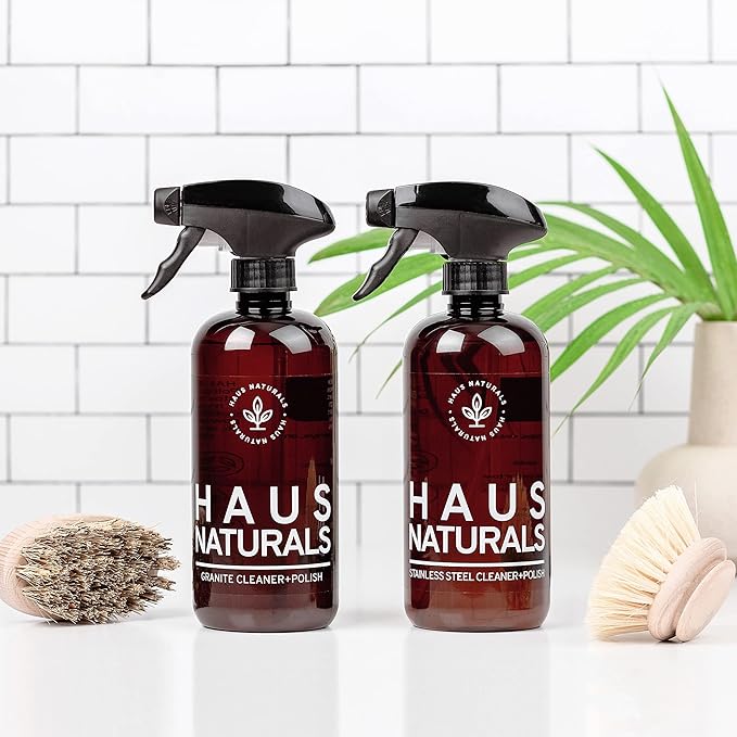 Daily Granite Countertop Cleaner And Polish Kit, Quartz Countertop Cleaner, Formulated To Work On All Natural Stones, Eco Friendly & Plant Based, Safe For Kids And Pets