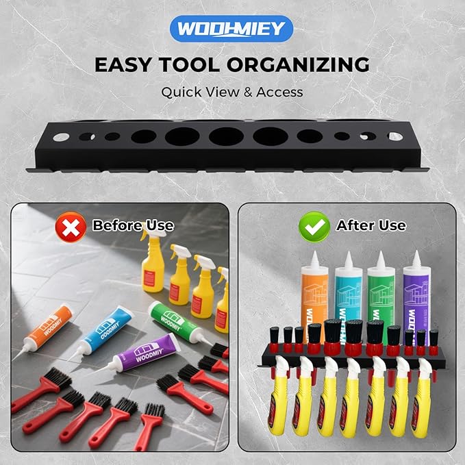 Wall Mounted Spray Bottle and Detailing Brush Holder, Garage Spray Bottle Rack and Wall Mount Tool Organizer for Car Detailing, Auto Detailing Bottle Holder