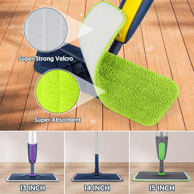 7 Count Reusable Microfiber Mop Pads for Swiffer PowerMop- MEXERRIS PowerMop Refills Hard Wood Floor Mop Pads Machine Washable, Wet Dry Dust Mop Pads Replacement for 13''-15'' Spray Wet Mops