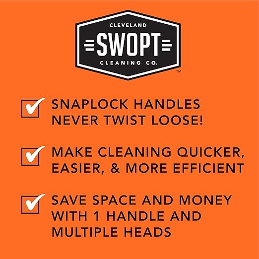 SWOPT Microfiber Flexible Duster Head Includes Additional Refill, Washable Cleaning Pad Interchangeable with All SWOPT Products for Efficient Cleaning and Storage