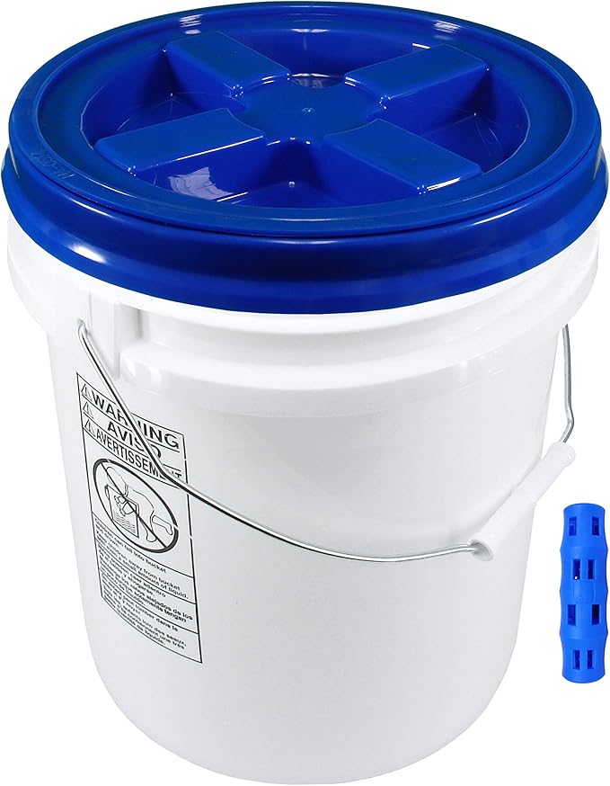 100 mil Extra Heavy Duty 20 Liter (5.28 Gallon) Bucket with Gamma Seal Lid (Blue)