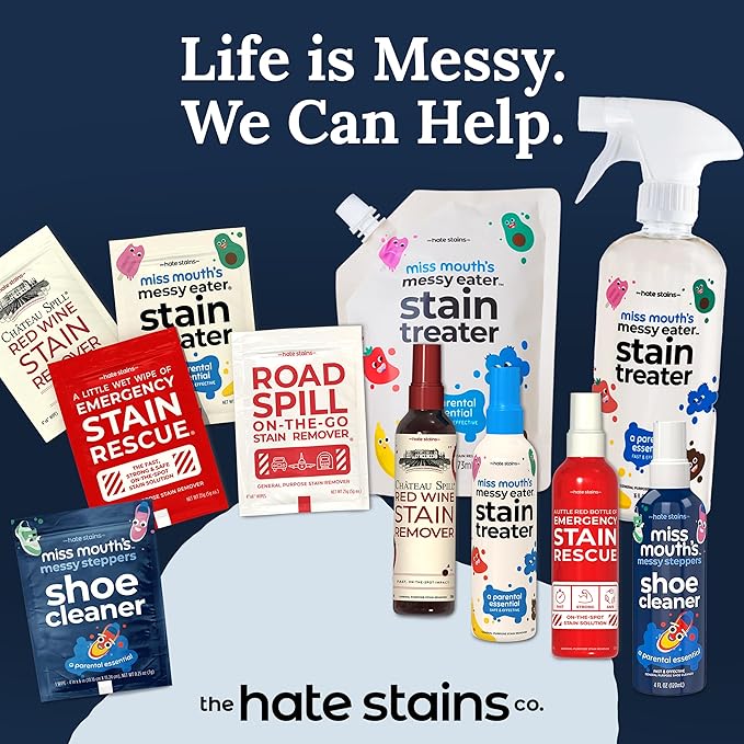 Miss Mouth's Messy Eater Stain Treater Spray - 4oz 2 Pack Stain Remover - Newborn & Baby Essentials - No Dry Cleaning Food, Grease, Coffee Off Laundry, Underwear, Fabric