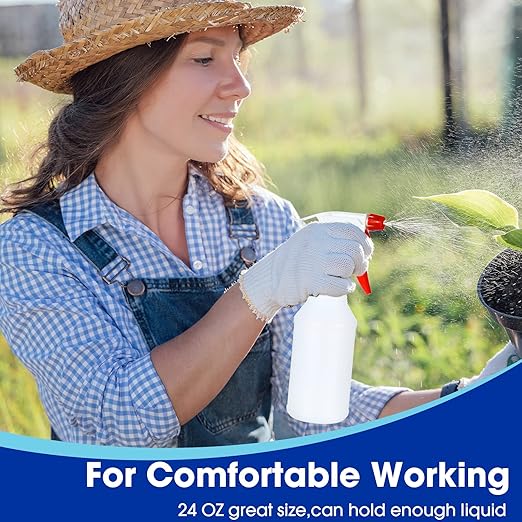 Sabary 18 Pack Spray Bottles in Bulk,16 oz Plastic Empty Clear Spray Bottles for Cleaning Solution Leak Proof Refillable with Label Funnels and Adjustable Nozzle for Home Gardening Commercial