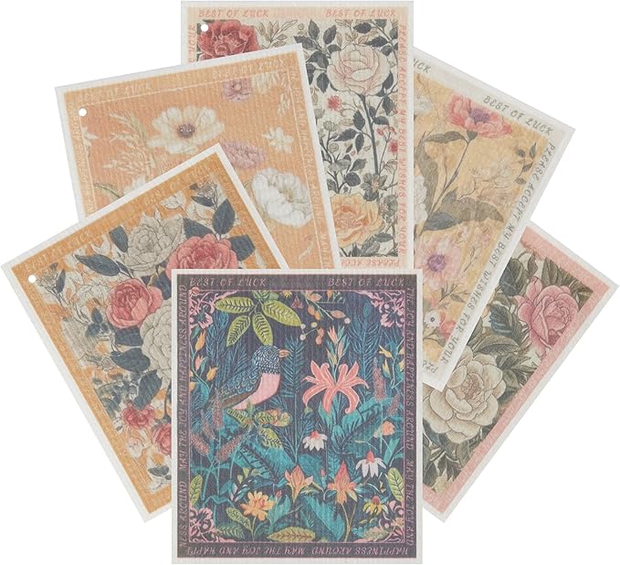 JOYMOOP 6 Pack Dishcloths for Kitchen, Reusable Absorbent Non-Scratch Cleaning Cloths, Washable Quick-Drying Rags for Cookware and Household, 6.7ร7.9 Inch