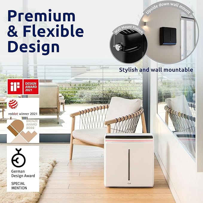 Rabbit Air, A3 SPA-1000N Air Purifiers for Home, Ultra Quiet HEPA Air Purifier - Wall Mountable Air Purifiers for Home Large Room, Allergies, Dust, Mold, Smoke & VOCs - (Black, Odor Remover Filter)