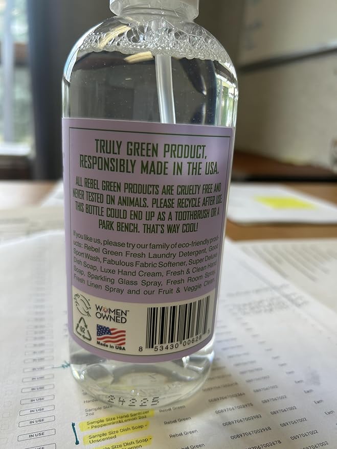 Rebel Green Natural All-Purpose Cleaning Spray - Plant-Based Multi-Surface Cleaner with Essential Oils for Kitchen, Bath, Countertops and More - Lavender & Grapefruit Scent - 16 oz - 2 Pack