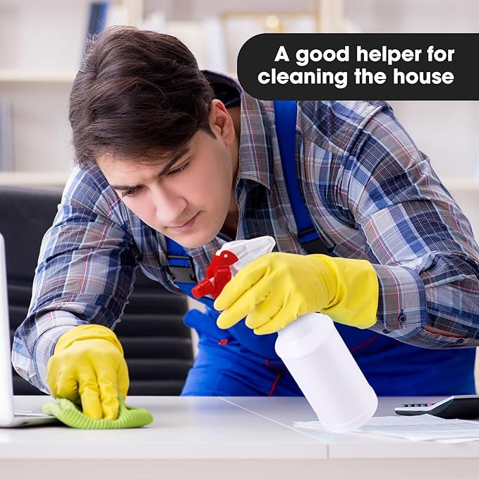 Eccliy 12 Pcs 16 Oz Plastic Spray Bottle, Adjustable Empty Reusable Sprayer for Cleaning, Planting, Water, Bathroom and Kitchen, BBQ, Commercial and Residential(Red,Smooth)