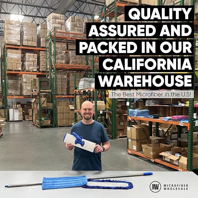 18" Professional Hardwood Floor Mop - Dry & Wet Mop for Wood, Laminate, Tile, Vinyl Floors | Washable Pads | Wet & Dust Mopping