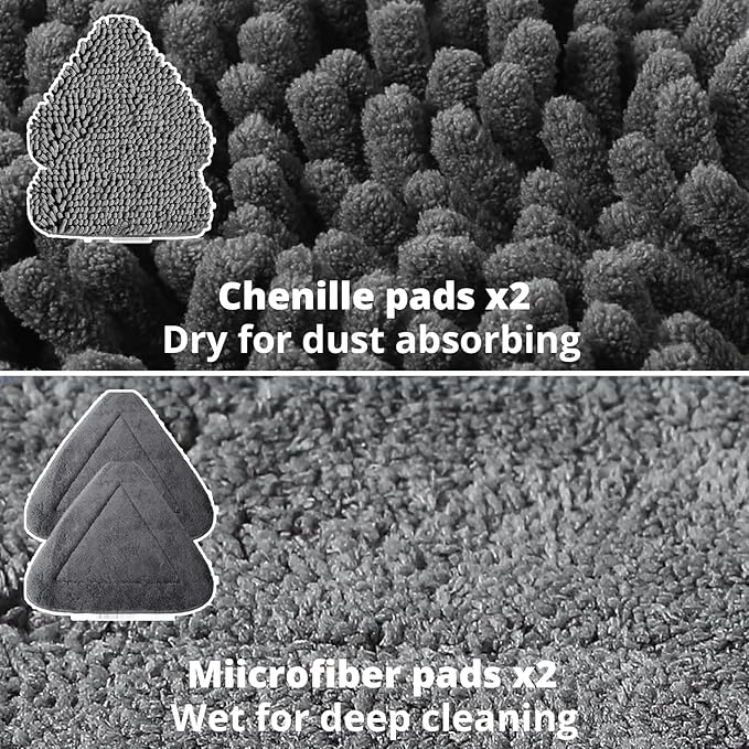 Wall Cleaner Mop with Fan Duster, BAFEZOZE Baseboard Cleaner Tool with Long Handle 82", Floor Cleaner for Mopping Long Dusters for Cleaning, 1 Ceiling Fan Cleaner Duster 4 Replacement Pads