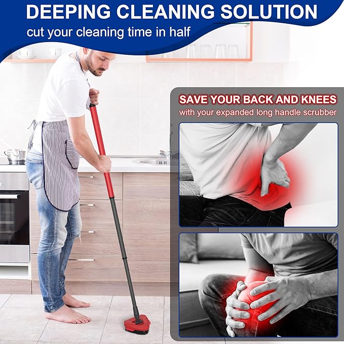 Scrubber Mop Head for O Cedar RinseClean Spin Mop 2 Tank System, Replace Head for OCedar Spin Mop Scrub Brush Head,