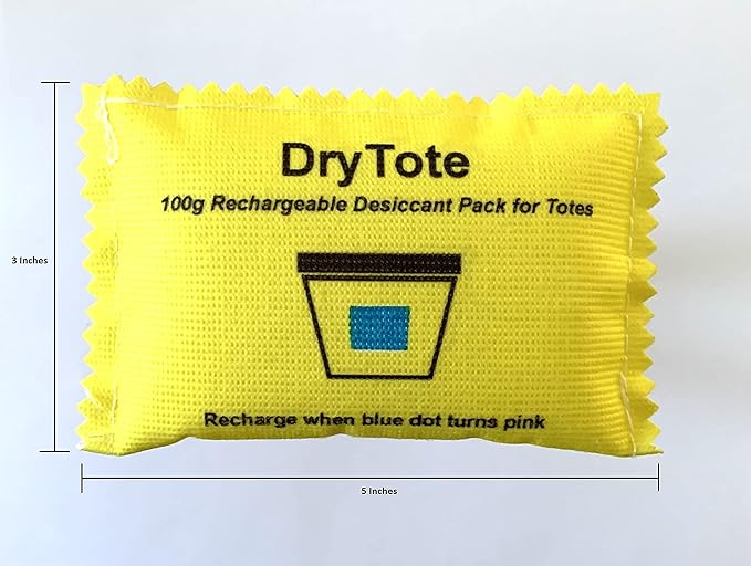 100g Rechargeable Desiccant Pack - Moisture Absorbing Bag - Silica Gel Desiccant Dehumidifier for Storage Bins and Totes