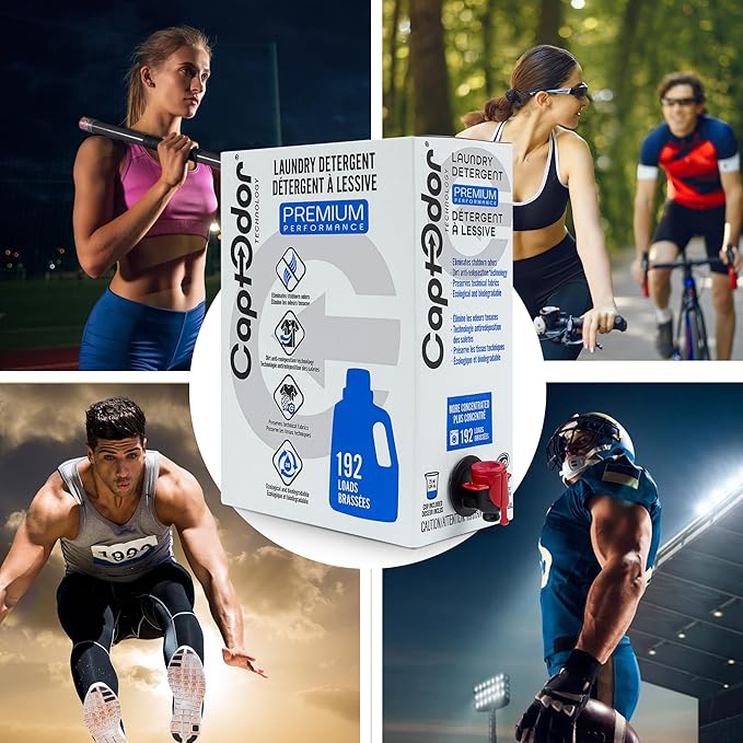 Captodor Premium Laundry Detergent, – Nordic Breeze Scent, Ultra-Concentrated Formula, Eliminates Tough Odors and Dirt, Phosphate-Free, Biodegradable (4.8L (1.268 Gal)