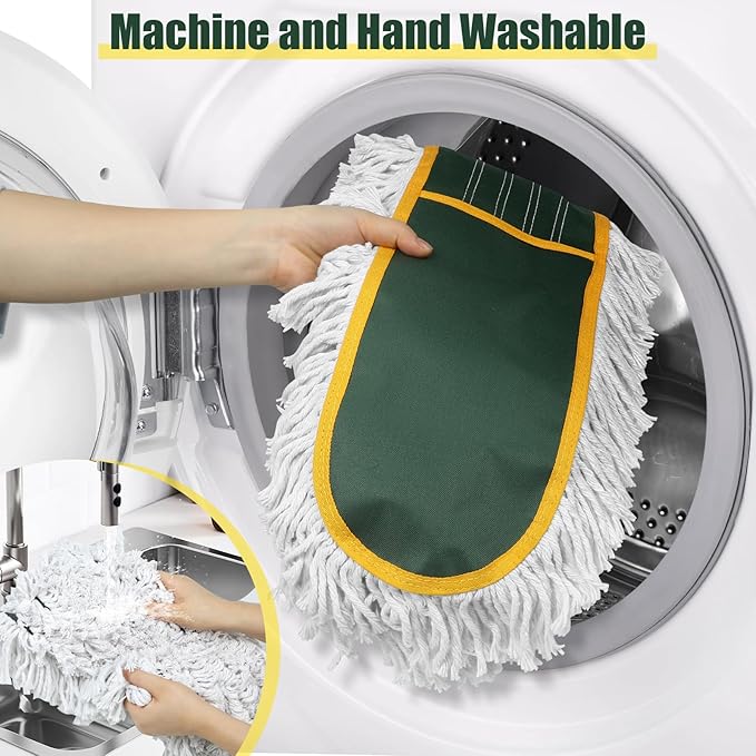 36" Commercial Dust Mop for Floor Cleaning with Replacement Mop Pads, Heavy Duty Industrial Large Floor Wet Dry Mop for Cleaning Office Garage Hardwood Warehouse Factory Mall