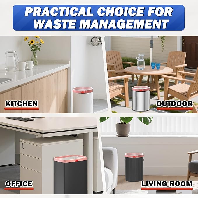 WINNER Trash Bags 13 Gallon, 20 Count Drawstring Tall Kitchen Garbage Bags, Unscented White Plastic Bags, Trash Can Wastebasket Bin Liners for Bathroom Apartment Office Home & Kitchen