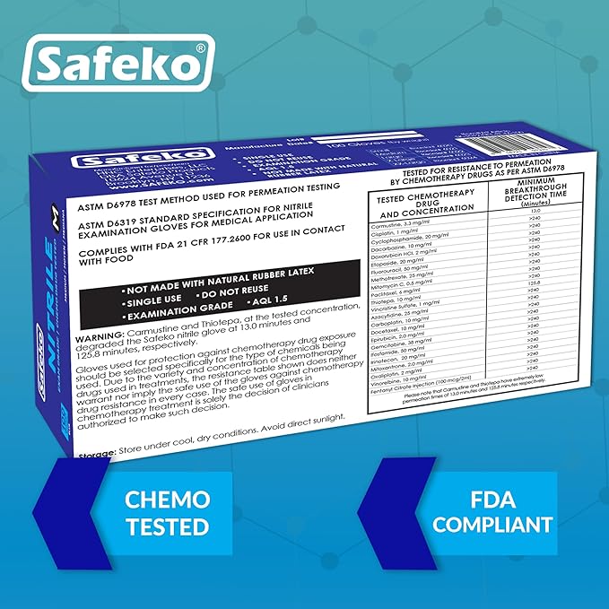 Nitrile Exam Gloves, Latex-Free Powder-Free Non-Sterile Disposable Gloves, For Medical, Cleaning, And Kitchen Prep