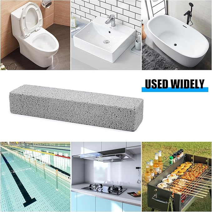 20 Pack Pumice Stone for Toilet Bowl Cleaning, Powerfully Cleans Hard Water Rings Stains, Toilets, Stoves, Bathtubs, Grills, Pools, Sinks (5.9 x 1.4 x 0.9 Inches)