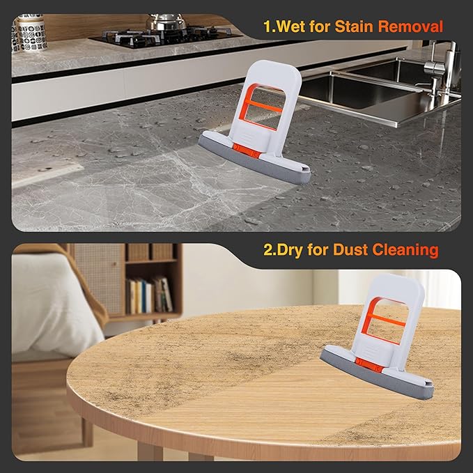 Mini Foldable Desktop Mop, Sponge Mop, Wet and Dry Use Cleaning System, Portable Lazy Mop, Self-Squeeze, No Hand was for Bathroom, Kitchen, Desktop, Glass, Living Room, Car