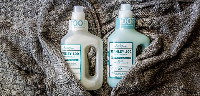 Stanley Home Products 100 Laundry Detergent - Fragrance & Dye Free Cloth Cleaning Product - Unscented, Skin & Color Safe Fabric Cleaner For Washing Infant/Baby Clothes, Sheets & Delicate Cloth