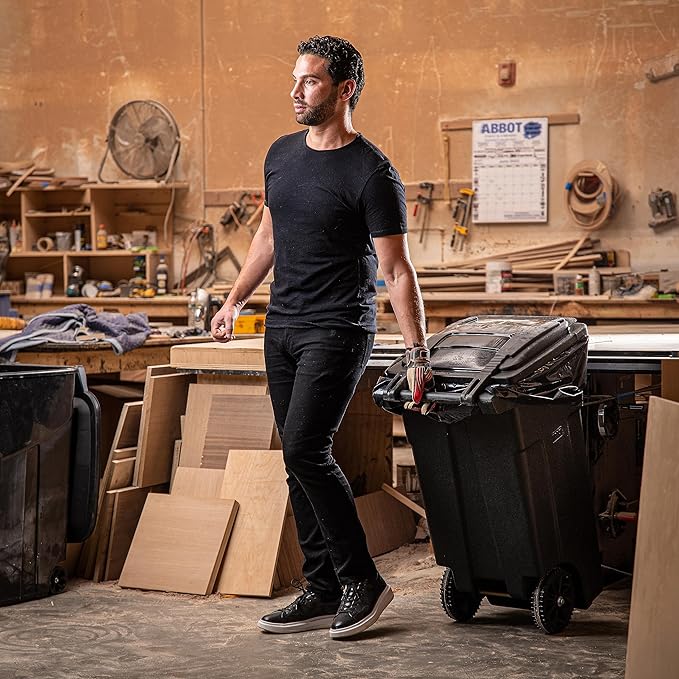 PlasticPlace 33 Gallon Trash Bags │ 1.7 Mil │ Black Garbage Can Liners │ 33" x 39" (100 Case)