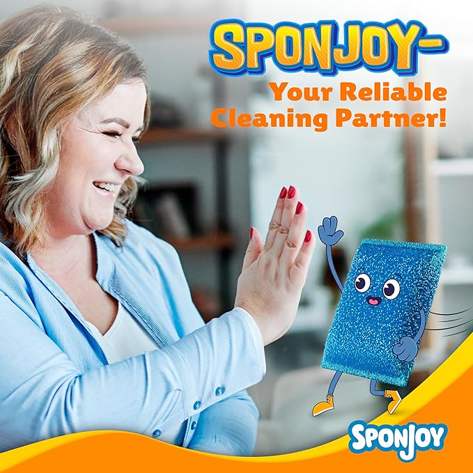 6-Pack Dish Sponges Kitchen - Colorful Kitchen Sponges for Washing Dishes, Non-Scratch & Odor-Resistant Dish Sponge Bulk, Long-Lasting & Durable for Multi-Surface Cleaning, Dishwasher Safe