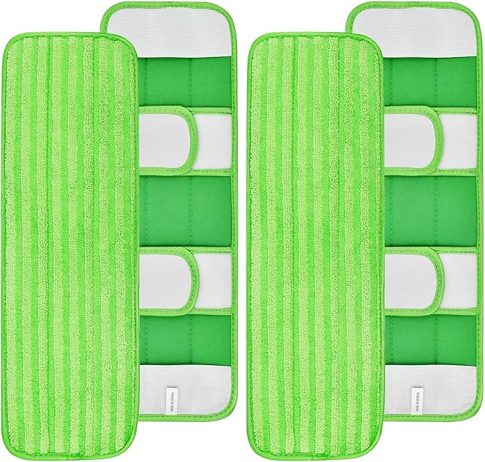 4 Pack Microfiber Mop Pads for Swiffer XL Mops Reusable Wet and Dry Mopping Cloths Compatible with Swiffer Sweeper XL,Washable XL Mop Refill Replacement for All Hardwood Dry & Wet Cleaning