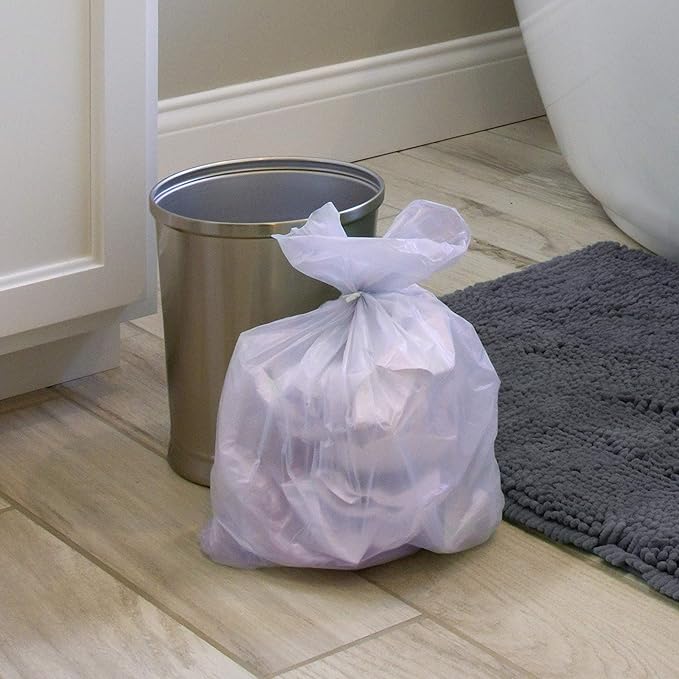 Color Scents Small Trash Bags - 4 Gallon, 480 Total Bags (8 Packs of 60 Count), Twist Tie - Lavender Bag in Lavender Scent