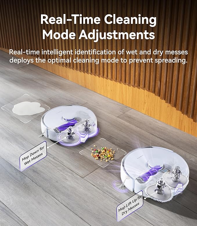 NARWAL Freo Z Ultra Robot Vacuum and Mop Combo, Dual RGB Cameras and Chips, AI Avoidance, 12000Pa Suction, Real-Time Decisions, Adaptive Hot-Water Self Wash & Self Emptying, Pet Hair, Quiet, White