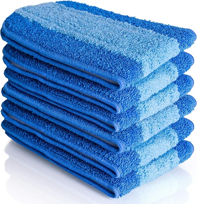 VanDuck Microfiber Cleaning Pads Compatible with Bona Mop (6 Pack) - Microfiber Mop Pads for Hardwood Floor for 18 Inch