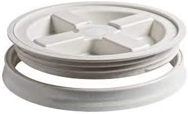 5 Gallon White Plastic Buckets and 5 Gallon Gamma Seal Lids | Combo Pack of Six (6) Buckets and Six (6) Gamma Seal Lids