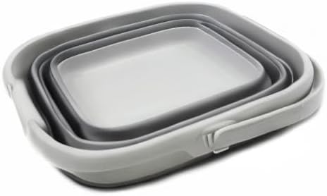 SAMMART 10L (2.6 Gallon) Collapsible Rectangular Handy Bucket (Grey, 1)