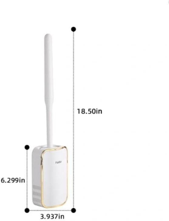 Wall Mounted Toilet Brush and Brush Holder, Curved Design Modern Toilet Cleaning Brush with Durable Bristles for Bathroom Cleaning, White
