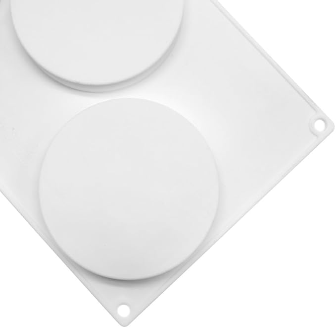 3 Holes Round Silicone Mold Cake Pastry Baking Molds Jelly Pudding Soap Form Ice Cake Decoration Tool Disc Bread Biscuit Mould (Round F_11.84 X6.84 X0.8 inch)