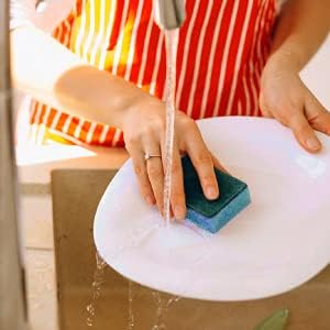 DecorRack 40 Count Non-Scratch Cleaning Scrub Sponges, Dual-Sided Heavy Duty Kitchen Sponges for Dishes, Cleaning Household, Bathroom, Car Wash - Multicolor (Pack of 40)