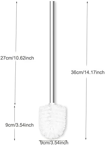 6PCS Toilet Brush Plastic Toilet Brushes Toilet Bowl Cleaner Brush Toilet Replacement Brush Bathroom Cleaning Brushes with Stainless Steel Handle. (White)