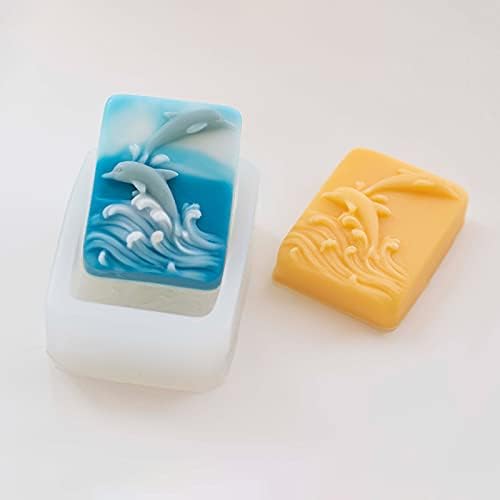 Silicone Soap Mold Dolphin Embossed Handmade Soap Decoration Moulds DIY Plaster Candle Molds Fondant Cake Crafts