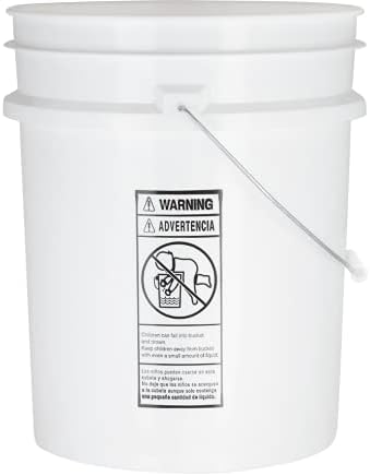 House Naturals 5 Gallon Plastic Bucket Pail Food Grade with Blue Screw on Lid(Pack of 3) Made in USA