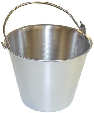 The Dairy Shoppe Premium Stainless Steel Pail, Vet/Milk Bucket, Made in USA, Completely Seamless & Thick, 9-20 Qt Sizes (13 Quart)