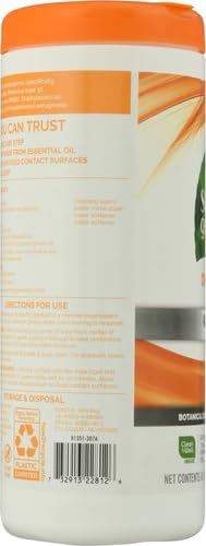 Seventh Generation Disinfecting Multi-Surface Wipes, Lemongrass Citrus Scent, 35 Wipes