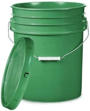 House Naturals Green Food Grade Buckets pails, 5 Gallon and 1 Gallon with Lids, BPA Free (Pack of 4) Made in USA