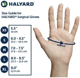 HALYARD Micro Surgical Gloves Sterile Polyisoprene Individually Wrapped Pairs Powder Free Medical Disposable Gloves, 7.9 mil, Size 9.0 XL, Green, SGL90090 (Box of 50 Pairs - 100 Total)
