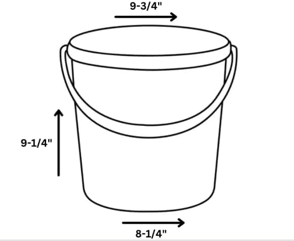 House Naturals Plastic Bucket with Screw on Lid - Food Grade 2 Gallon Container - Made in USA (Pack of 5)